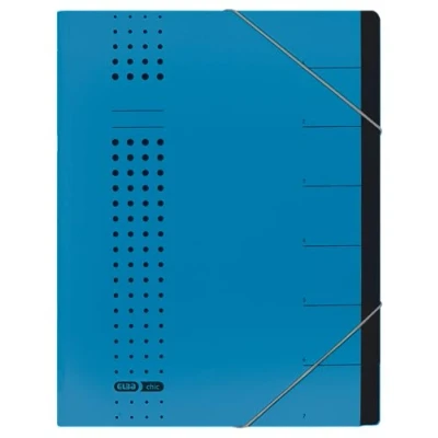 Image de Elba 42495AZ Organiseur de bureau Chemise à élastiques en carton A4 450 g/m² 7 compartiments, Anthracite rangement Format bleu