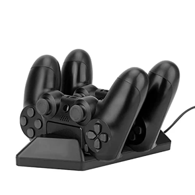 Image de NiTHO Chargeur Manette PS4, Station de Charge Compatible avec Playstation 4/ PS4 Slim/ Pro, Support Double Micro USB pour Recharge Rapide Noir