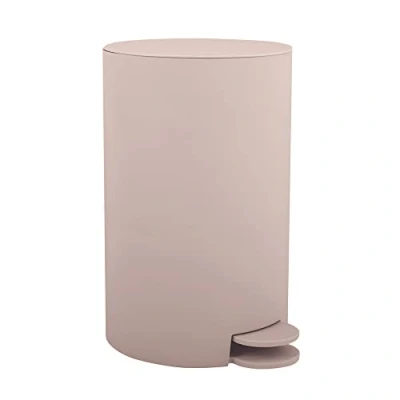 Image de MSV, Poubelle à cosmétiques Modèle Osaki, 3 litres, Couvercle, Pédale pour Toilettes Salles de Bain, Compact, Petit Espace, avec Récipient intérieur Amovible, Beige