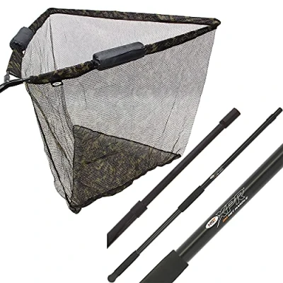Image de NGT Épuisette double flotteur pour pêche à la carpe avec manche télescopique de 2 m et étui Motif camouflage 106,7 cm