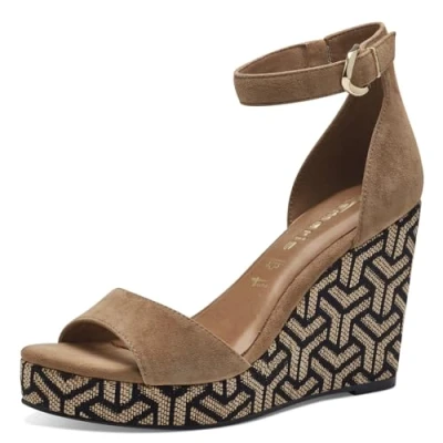 Image de Tamaris Sandales à plateforme, Femme, Taille: 40, Camel Textile
