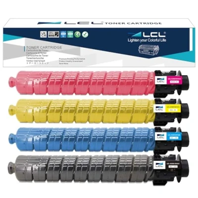 Image de LCL Cartouche de Toner Compatible 841817 841820 841819 841818 84181 Aficio MP C3003 C3003SP C3503 C3503SP C3004 C3004SP C3504 C3504SP Remplacement pour Ricoh (4PK KCMY)