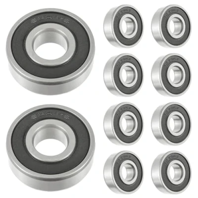 Image de HUAREW 6201 2RS Lot de 10 roulements à billes, 12 x 32 mm, en acier chromé et double joint caoutchouc, billes profonds