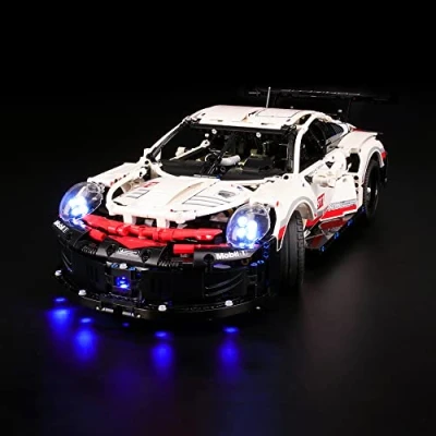 Image de GEAMENT Jeu de Lumières pour Porsche 911 RSR Modèle en Blocs Construction Kit D&#039;éclairage LED Compatible avec Lego Technic 42096 (Modèle Bloc Non Inclus)