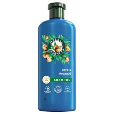 Image de Herbal Essences Shampooing réparateur à l&#039;huile d&#039;argan 350 ml Des cheveux abîmés aux plus souples et brillants, soin intensif, avec ingrédients d&#039;origine naturelle, végétalien, sans silicone