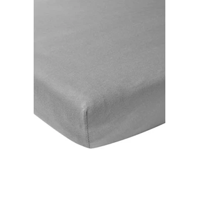 Image de Meyco Baby Uni sheet for playpen mattress (drap en jersey doux et de haute qualité, 100% coton, ajustement parfait grâce à l&#039;élastique intégré, respirant, taille : 75 x 95 cm), gris