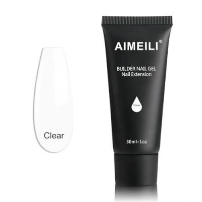 Image de AIMEILI Faux Ongles Quick Building Gel Clair 30ml Soak Off UV LED Nail Extension Builder Vernis à Conseils