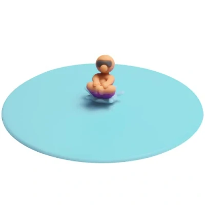 Image de Lurch 210888 Mein couvercle Splash Bruno Bombe, en verre 100 % silicone platine sans BPA, Ø 10,5 cm, bleu