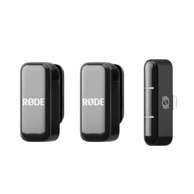 Image de RØDE Wireless Micro Microphone sans fil compact, deux micros avec étui de charge pour la création contenu sur smartphone Lightning, noir