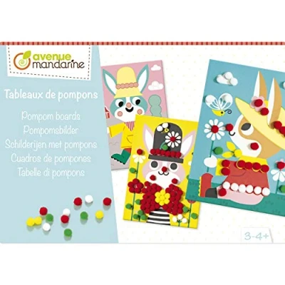 Image de Avenue Mandarine KC122C Une boîte créative 3 TABLEAUX à décorer + 200 POMPONS À partir DE ans