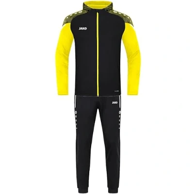 Image de JAKO Survêtement Performant En Polyester Avec Capuche, Mixte Enfant, Noir/Jaune Doux, 140