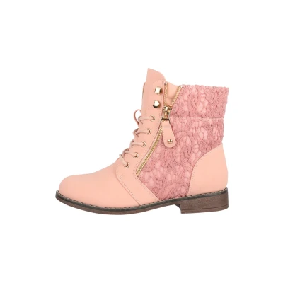 Image de Elara Herbst Bottines à lacets, Femme, Taille: 41, Rosa Matière synthétique
