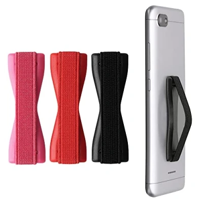 Image de kwmobile 3X Support Doigt Smartphone Accessoire pour téléphone Portable Sangle poignée Dos Noir Rouge foncé