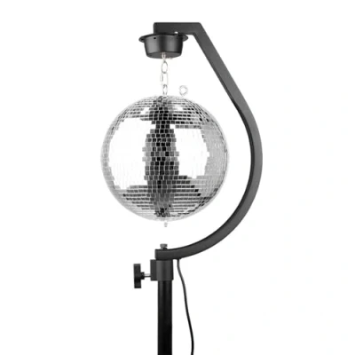 Image de Fuzzix MBS30 Support de Fixation pour Boules à Facettes 30 cm Motorisé Montage sur Pied d&#039;Enceinte Universel, Vitesse Rotation 3 tr/min, Idéal Suspendre votre Boule