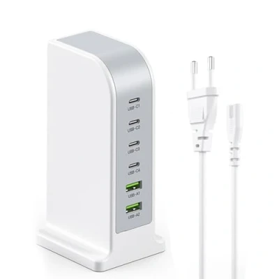 Image de Chargeur USB C 100W, Multi Charger【4 + 2 A】 Adaptateur de Multiple vers USB, à 6 Ports, Rapide, Station Charge pour iPhone/Samsung S24/Google