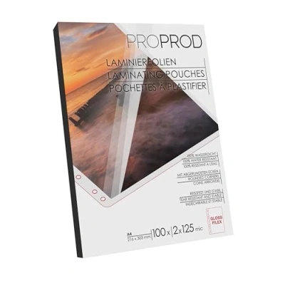 Image de ProProd Pochettes de plastification avec des trous pour porte documents, A4 2x125mic 100 pièces brillant