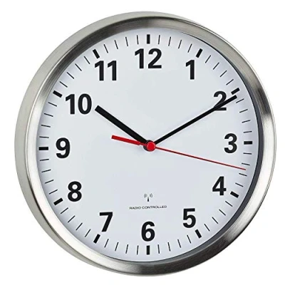 Image de TFA Dostmann 60.3529.02 Radio contrôlée Horloge Murale avec Silencieux Sweep sans Ticking