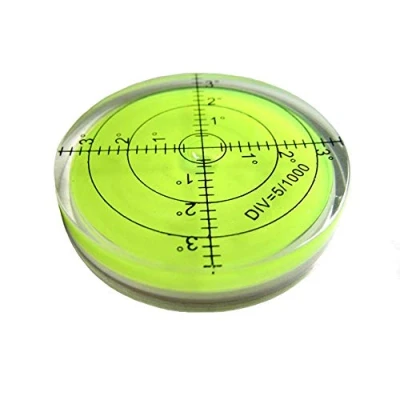 Image de umei Bullseye Inclinomètres ronds en acrylique à bulles horizontales de haute précision pour instruments d&#039;arpentage et tribrachs, 60 mm, 4,5 m (vert) x 12 mm