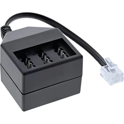 Image de Adaptateur Câble TAE RJ11 (6P4C) INLINE de téléphone Blanc