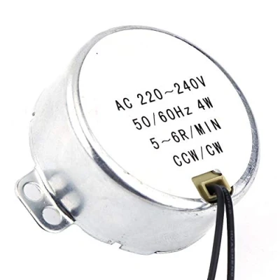 Image de drehbar Synchronmotor 50 / 60Hz Frequenz AC 220 240V Getriebemotor CW/CCW 4W Mikrowelle(5 6RPM)