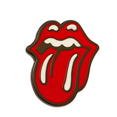 Image de The Rolling Stones Badge à épingle en émail Motif lèvres 11 cm x 7 Produit officiel, taille unique, Émail, métal, argent, Pas de gemme