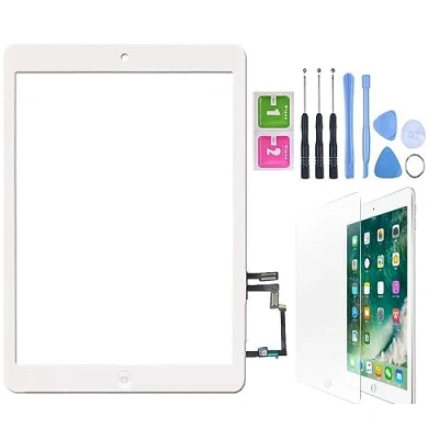 Image de Hedywei Écran tactile de rechange pour iPad 5 A1822, A1823 (2017 9,7 pouces) Digitizer avec kit d&#039;outils (blanc)