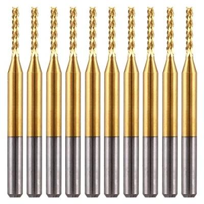 Image de EU_HOZLY Lot de 10 Fraises rotatives CNC en carbure Titane 1,5 mm
