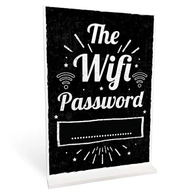 Image de RED OCEAN Tableau noir avec mot de passe Wi Fi Plaque debout Cadeau pour pendaison crémaillère Pub Café Bar