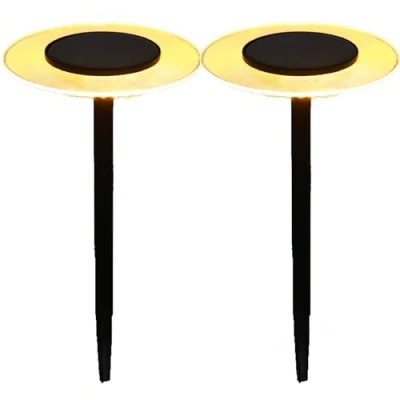 Image de Lot de 2 balises solaires à piquer LED blanc chaud UFO H35cm