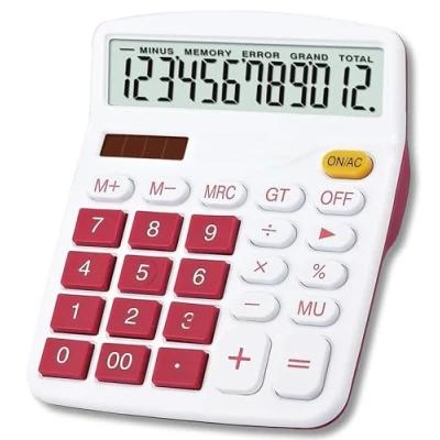 Image de Meichoon Calculatrice de Bureau Office Solaire Double Alimentation 12 Chiffres Grand LCD écran Calculette financière dédiée Professionnelle pour Le Bureau/la Maison/l&#039;école