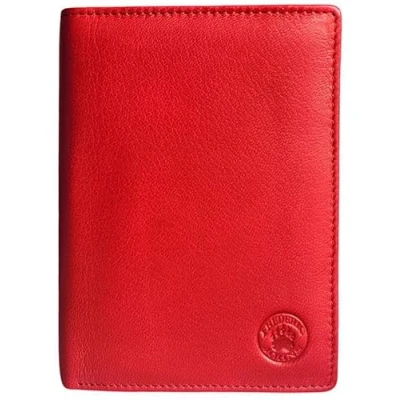 Image de Portefeuille Homme Grand Cuir Veritable Porte Carte Modèle World (Rouge)