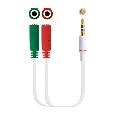 Image de NANOCABLE 10.24.1201 Cble Audio stéréo de Type Jack, 2x3.5/ H 3.5/ M, mle Femelle, Blanc, 20cm