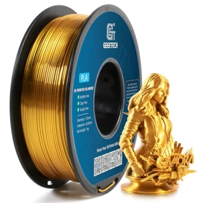 Image de GEEETECH Filament d&#039;imprimante 3D Or de soie 1,75mm Bobine 1kg Consommables