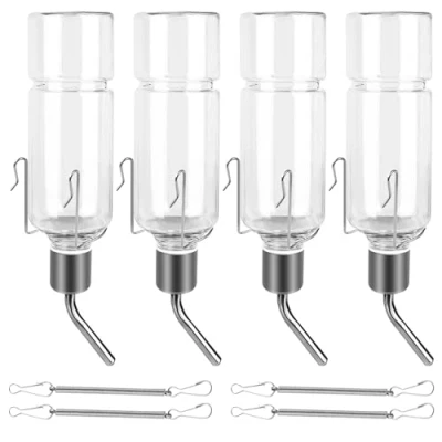 Image de 4 Pièces Biberon Lapin, 350ml Abreuvoir Distributeur Eau Lapin Automatique avec Support, Suspendue Cochon d&#039;Inde Sans Goutte à pour Rongeur Lapins Cochons Hamsters