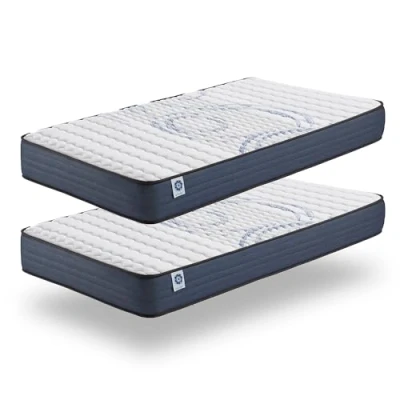 Image de NATURALEX Pack de 2 Matelas 80x200 cm Perfect Dream Mousse à mémoire Forme et Blue Latex Thermorégulateur 7 Zones Confort Réversible Ergonomique Respirant Durable