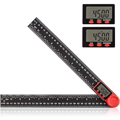 Image de 300 mm Aweohtle Règle Rapporteur d&#039;Angle Numérique, Numérique 2 en 1 avec Affichage LCD et Fonction de Verrouillage pour Le Travail du Bois, La Maison, les Artisans