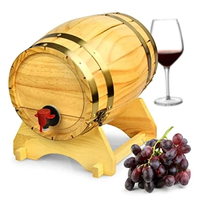 Image de bar@drinkstuff DS35948 Distributeur de vin en bois pin naturel 4,5 l table style vintage