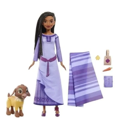 Image de Mattel Disney Coffret Aventure Asha Du Royaume De Rosas, Poupée Articulée Avec Vêtements Amovibles, Compagnons Animaux Et Accessoires Inclus,dès 3 Ans, peuvent varier HPX25