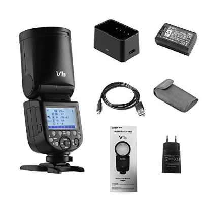 Image de Godox V1S Flash Speedlite Professionnel Speedlight Tête Ronde Wireless 2.4G pour Sony a7RII a7R a58 a99 ILCE6000L a7RIII a7R3 a9 a77II a77 a350 la Photographie de Studio/Portrait/Mariage