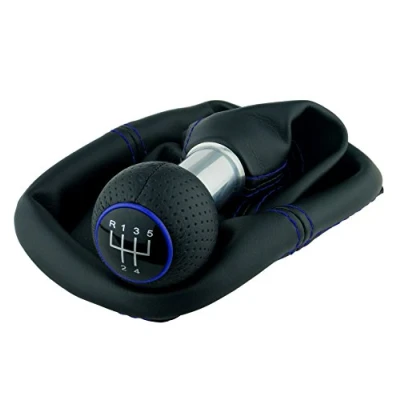 Image de L&amp;P A252 11 Soufflet Levier de Vitesse Pommeau 23mm compatible avec VW Golf 4 IV Boite 5 Cadre Plug &amp; Play Pièce rechange pour 1J071113 Noir Bleu