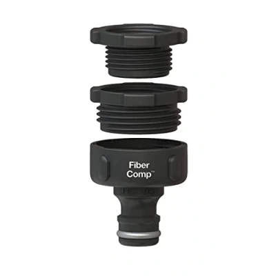 Image de Fiskars Nez de Robinet, pour Robinets, Ø 21 mm (G1/2&quot;), 26,5 (G3/4&quot;), 33,3 (G1&quot;), FiberComp, MULTI, Taille universelle, 30 g, noir/gris, 1027056