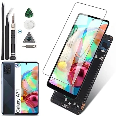 Image de RongZy Écran Tactile LCD Compatible avec Samsung Galaxy A71 A715F Incell De Remplacement Touche Ecran D&#039;Outils Complet Réparation(Noir Cadre)