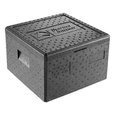 Image de thermohauser Boîte isotherme en polypropylène expansé Pour pizza Noir Avec couvercle 25 l 41 x 25,5 cm service de livraison