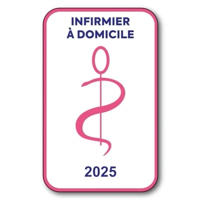 Image de SIGNAL SAFETY Autocollant Sticker Vignette Caducée 2024 pour Pare Brise en Vitrophanie V6 Infirmier à Domicile