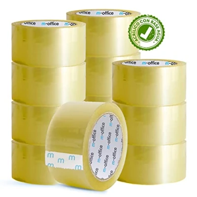 Image de m office Cinta Adhesiva Transparente, de Embalar para Embalaje Cajas, Envíos, Mudanzas y Manualidades, Precinto Transparente Seguro Resistente (48mmx66m, x12)