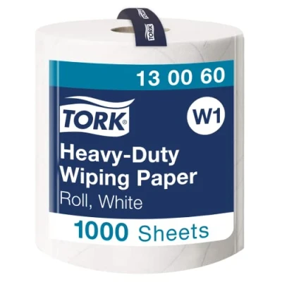Image de Tork 130060 Papier d&#039;essuyage multi usages Premium, compatible avec le système W1 / 2 plis 340m x 36,9cm 1 bobine Blanc