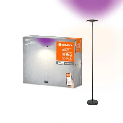 Image de LEDVANCE SMART + WiFi Floor Updown Wall &amp; Stock Lamp, noir, 13,5W, 2165lm, Régulable Light et Color Light, deux sources lumineuses, dimmable, lumière RVB, application contrôlable, 3000K