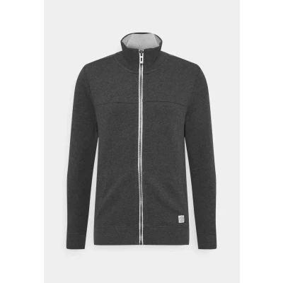 Image de TOM Tailor WITH Cutline Sweat zippé, Homme, Taille: XXL, Dark grey melange