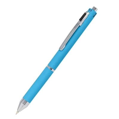 Image de 𝗢𝗡𝗟𝗜𝗡𝗘 stylo à bille 4 en 1 bleu et crayon métallique multifonctionnel 3 mines pour bleu, noir rouge, une mine de papier inclus gomme effacer