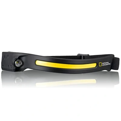 Image de National Geographic Iluminos Stripe Lampe frontale à LED avec batterie rechargeable et capteur infrarouge pour allumer/éteindre par geste manuel